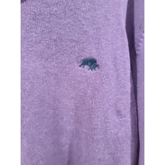 Men‎ L Raging Bull Purple Classic V Neck Sweater Cotton Cashmere Large - Picture 2 of 7